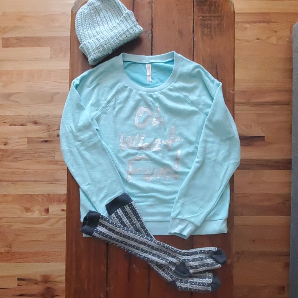 Target Brand "Oh What Fun!" Sweatshirt & Beanie